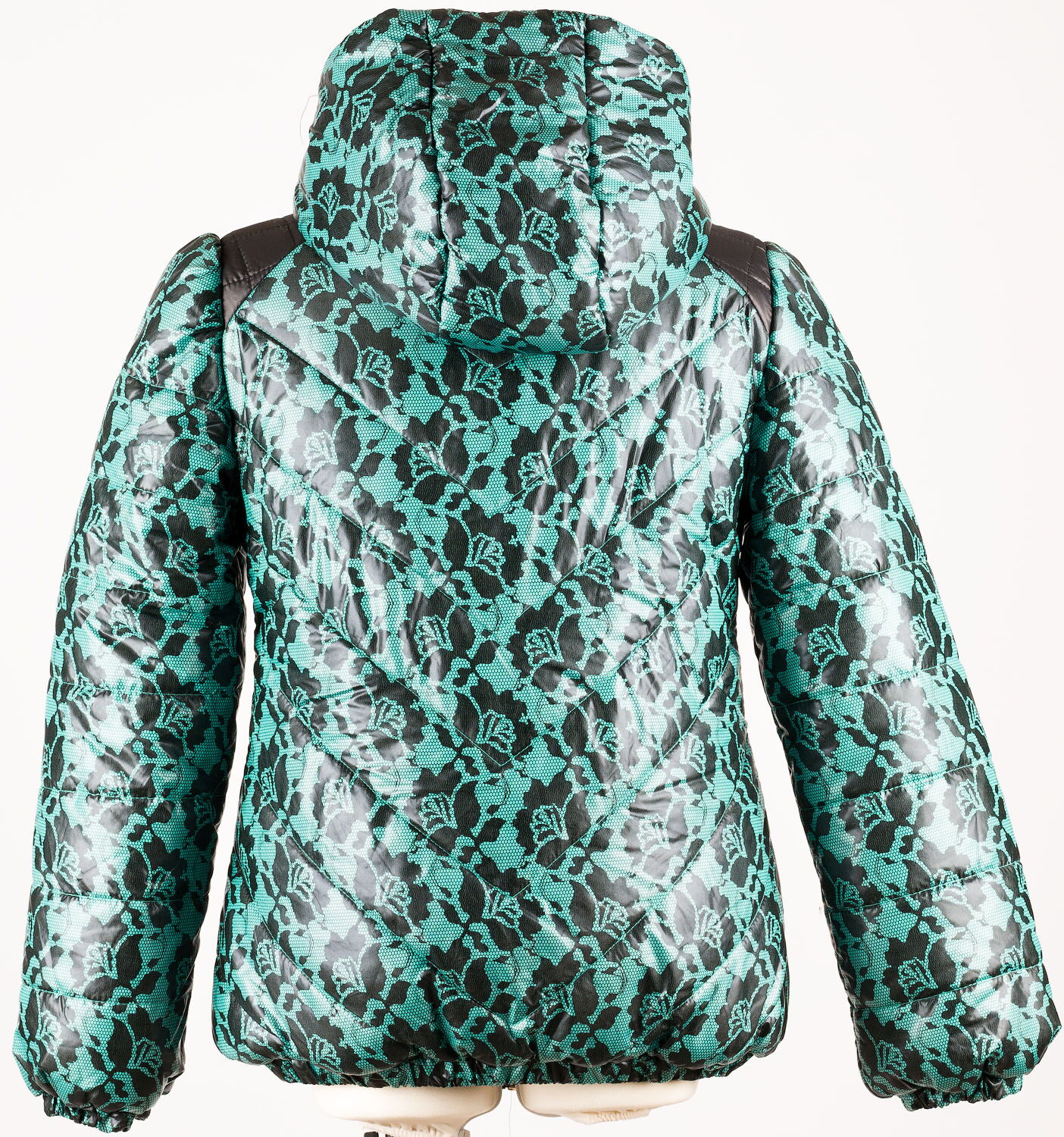 Куртка зимняя для девочки Одягайко зеленая 2529 - фотография