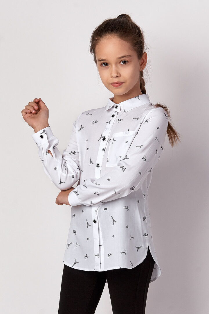 Блузка для девочки Mevis белая 3426-01 - цена
