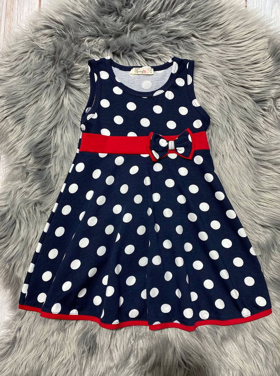 Сарафан для девочки Barmy Горошек темно-синий 0788 - Украина