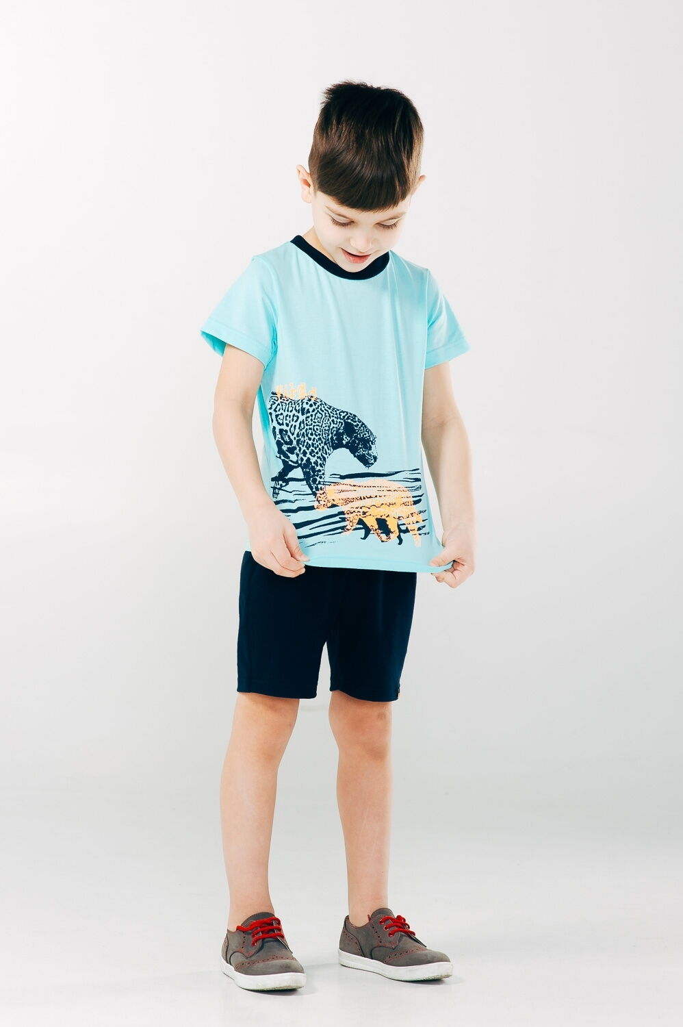 Комплект для мальчика (футболка+шорты) SMIL Мечтатели бирюзовый 113254 - цена