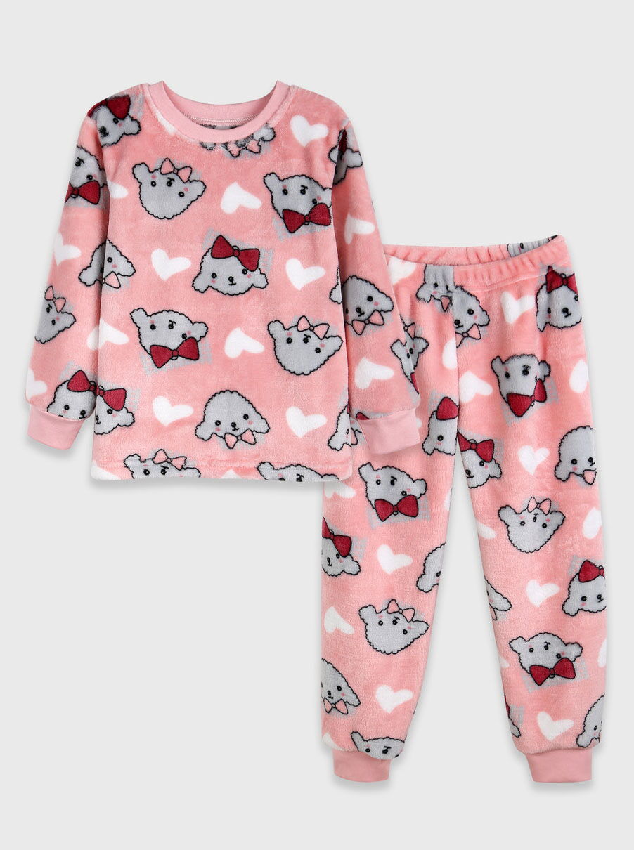Пижама детская вельсофт Фламинго Собачки персиковая 855-910 - цена