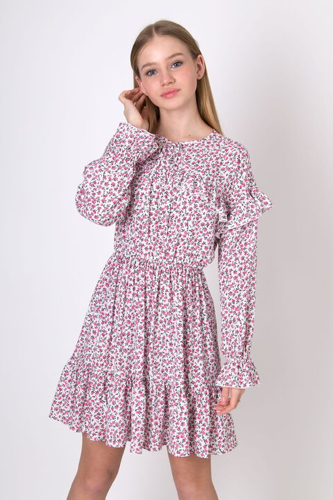 Платье для девочки Mevis белое 5081-02 - цена