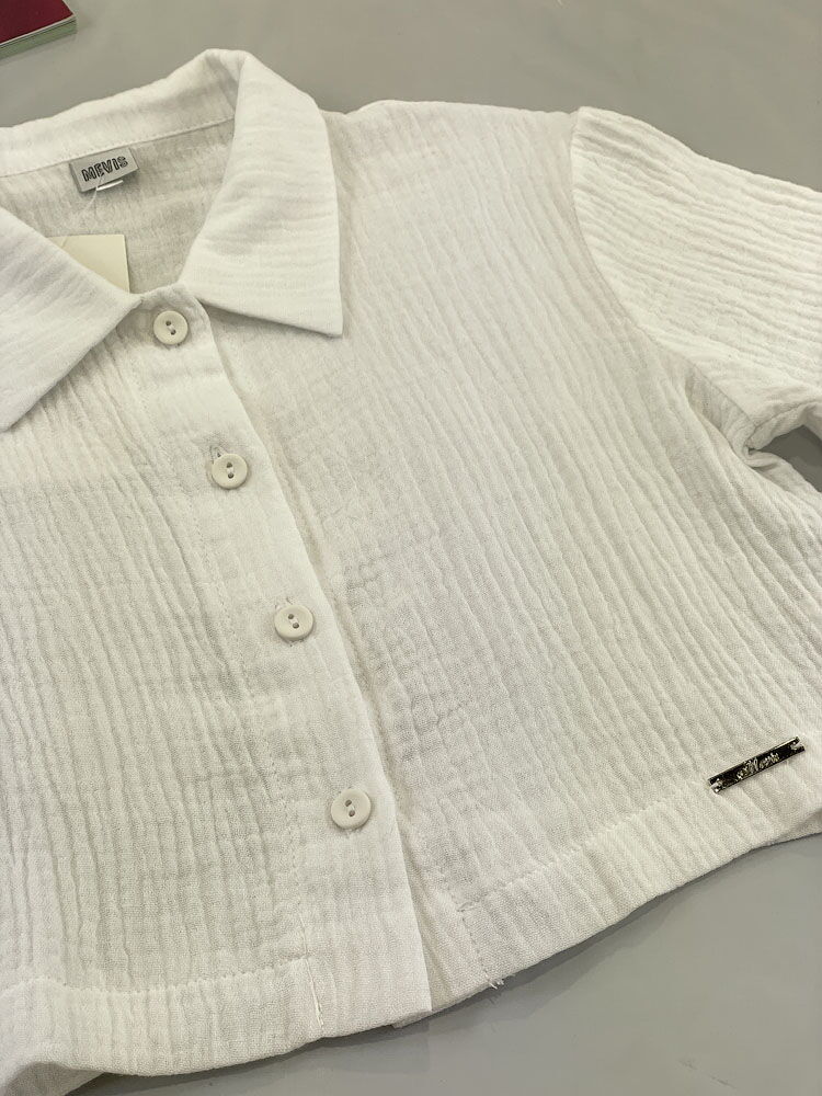 Костюм рубашка и шорты муслин Mevis белый 4819-06 - картинка