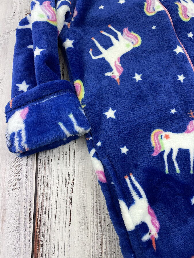 Пижама-кигуруми для девочки Фламинго Единороги синяя 779-910 - размеры