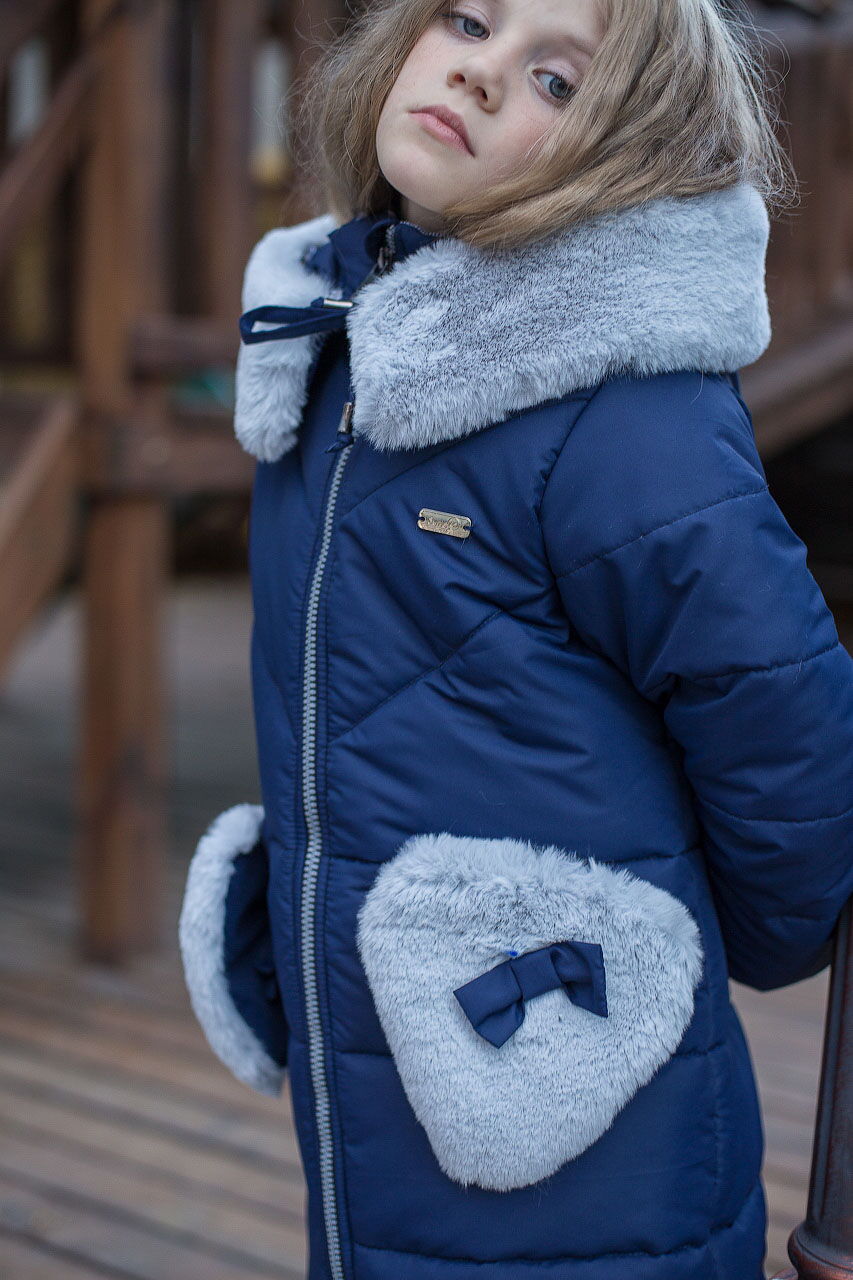 Куртка зимняя для девочки SUZIE Тинки темно-синяя ПТ-44711 - цена