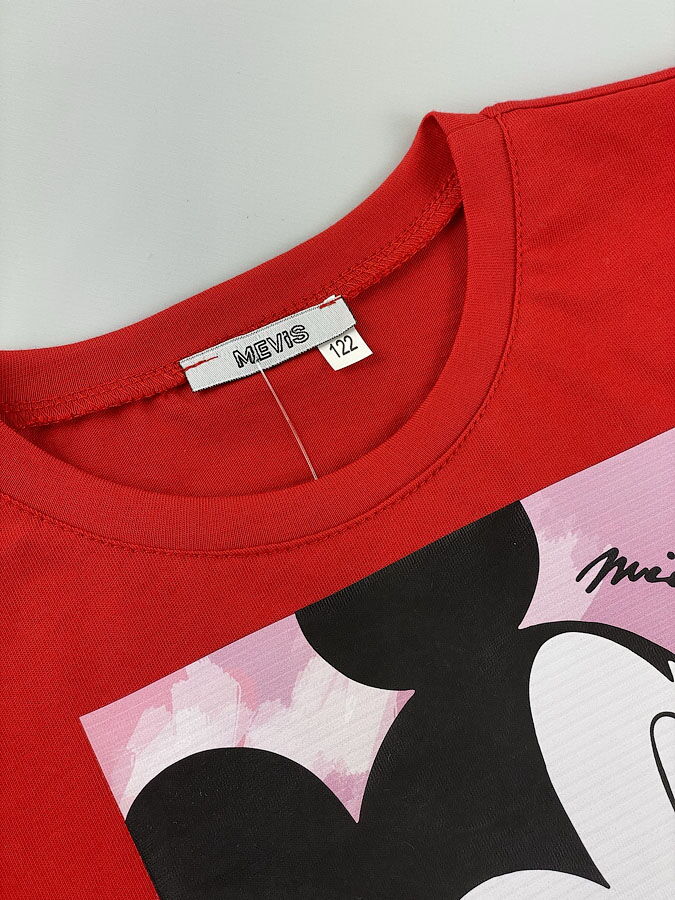 Футболка для девочки Mevis Микки красная 4657-02 - размеры