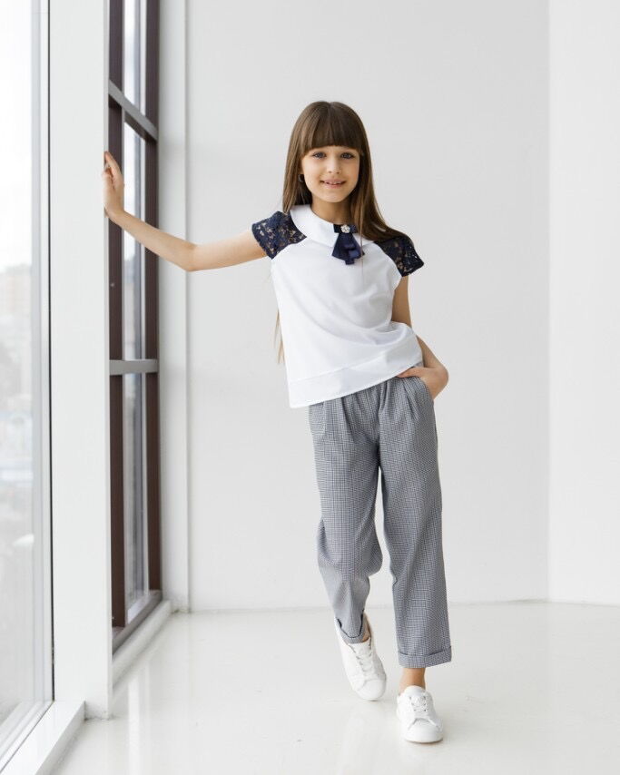 Блузка для девочки Tair kids белая 7886 - фото