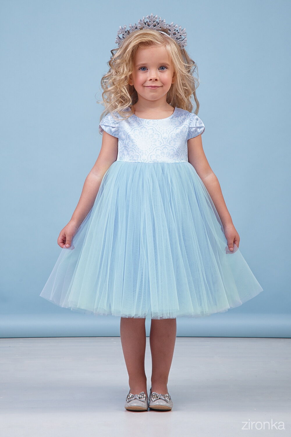 Платье нарядное Zironka голубое 38-8031-9 - цена