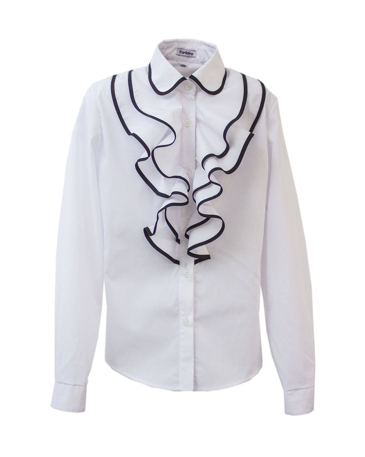 Блуза с воланами Frantolino белая 1205-001 - цена