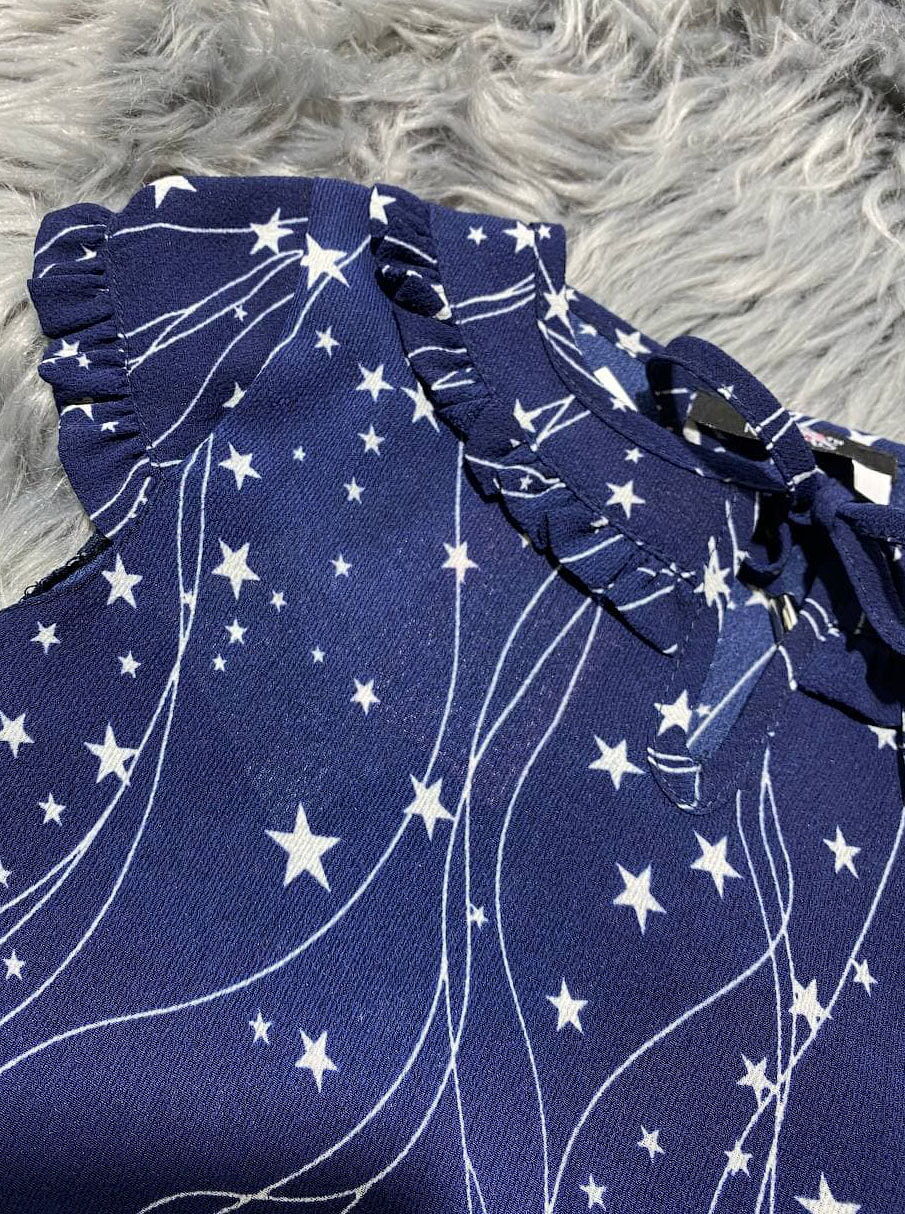 Блузка для девочки Mevis синяя 3846-01 - размеры