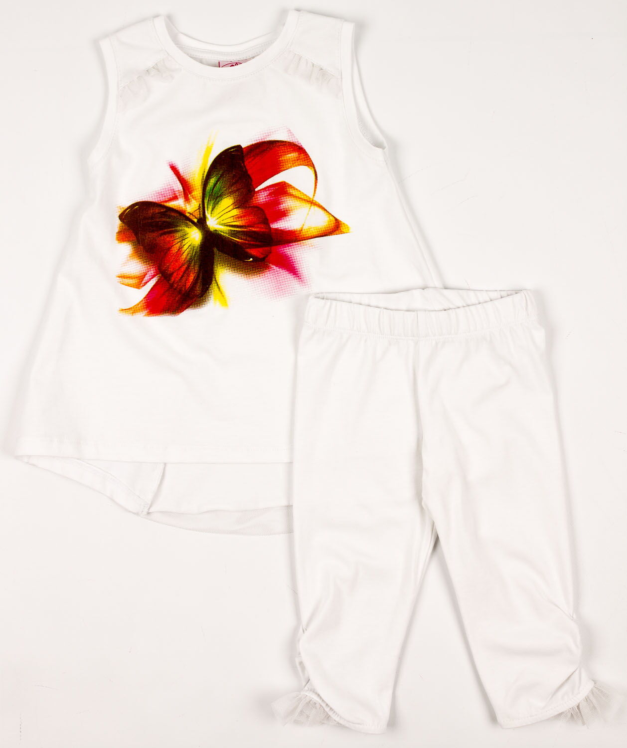 Комплект для девочки (майка+бриджи) Фламинго белый 898-416 - цена