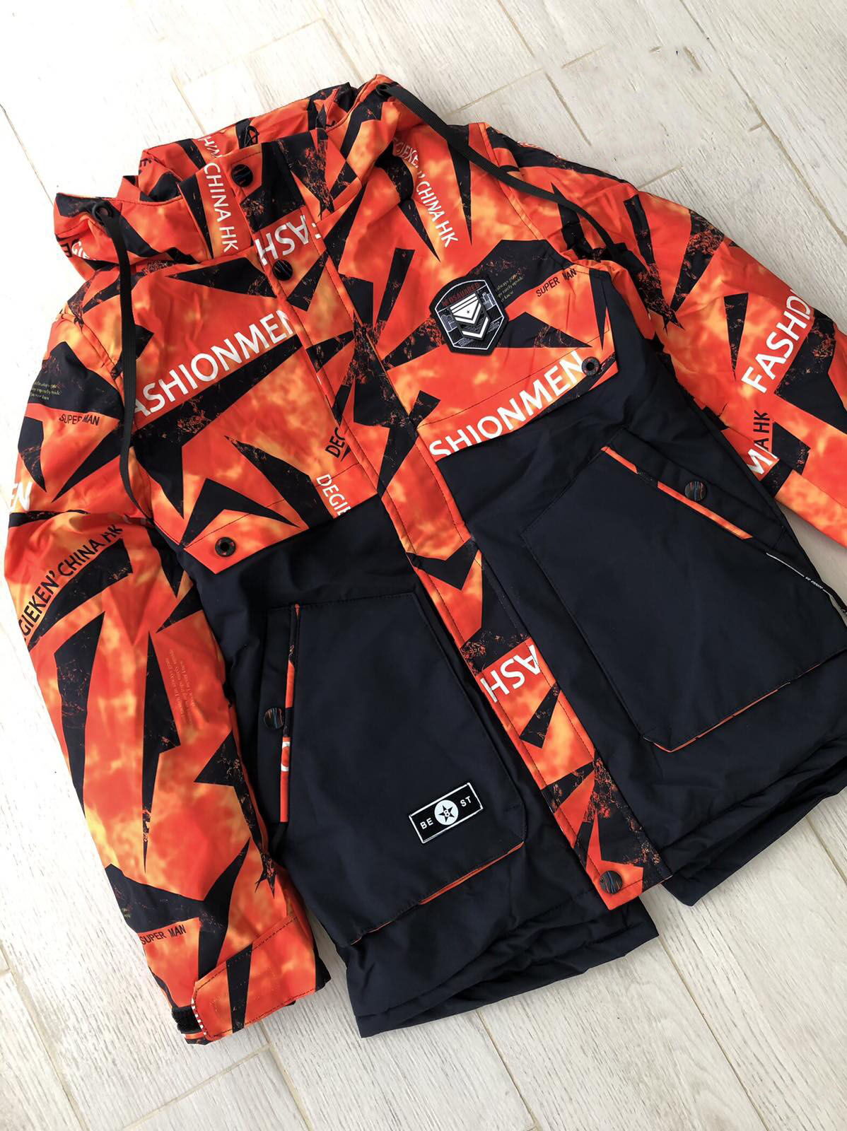 Деми куртка для мальчика Kidzo оранжевая 2117 - цена