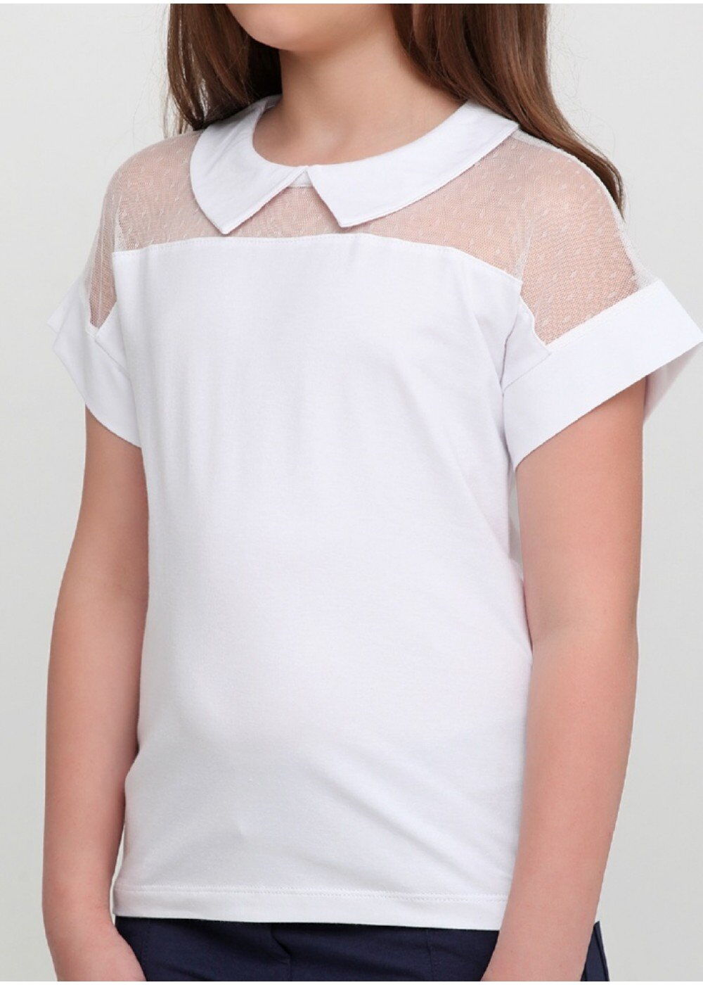 Трикотажная блузка для девочки Vidoli белая 19596 - фото
