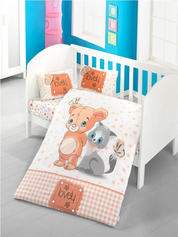 Комплект постельного белья в детскую кроватку VICTORIA BEBEK  MOUSE AND CAT 100*150 - цена