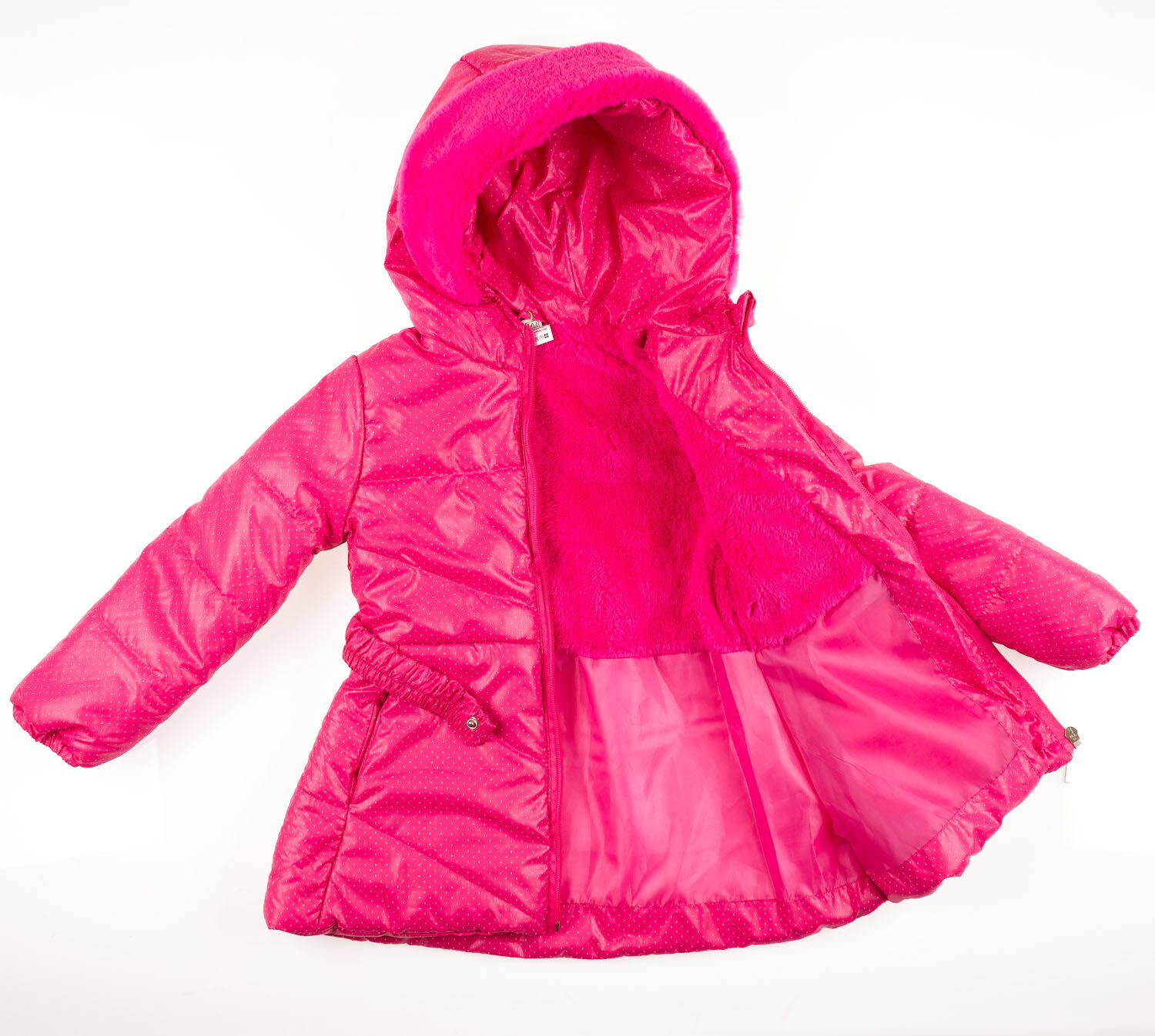 Куртка удлиненная для девочки ОДЯГАЙКО малиновая 22177 - размеры
