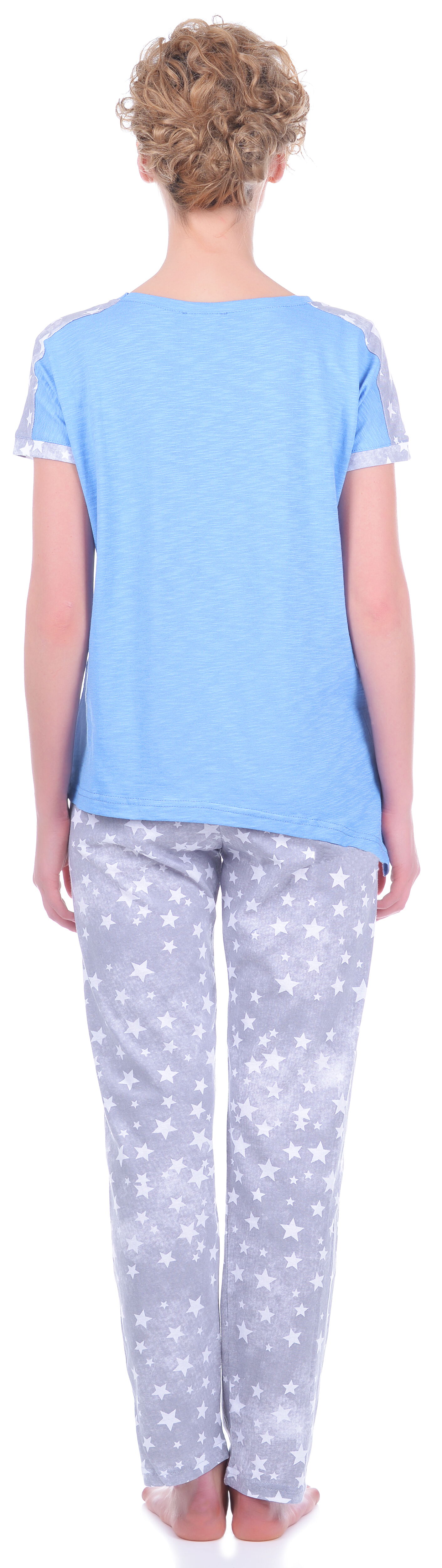 Комплект женский (футболка+штаны) MISS FIRST USA голубой - размеры