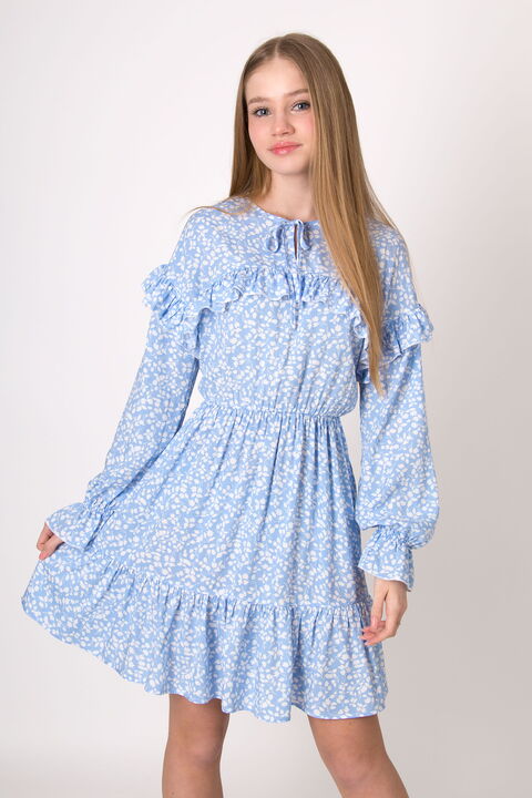 Платье для девочки Mevis голубое 5081-01 - цена