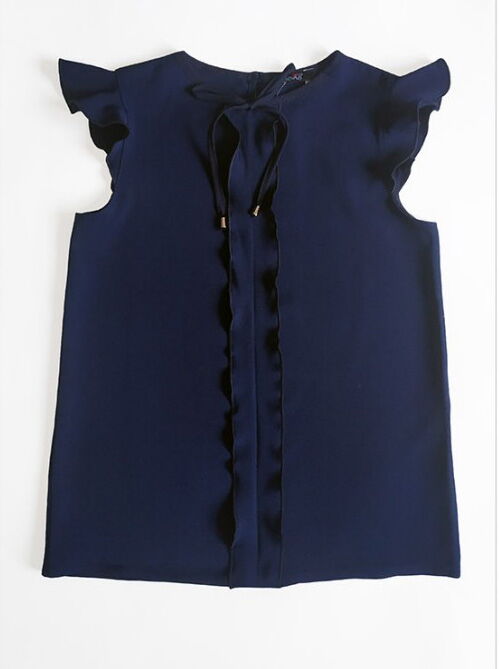 Блузка для девочки Mevis синяя 3765-01 - фото