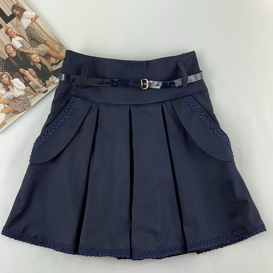 Школьная юбка с кружевом VDAGS Сафари синяя - цена