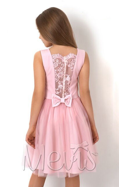 Нарядное платье для девочки Mevis розовое 2791-01 - фото