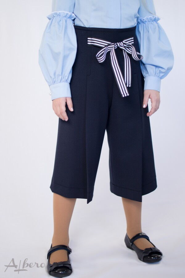 Школьные брюки-кюлоты для девочки Albero синие 4030 - цена