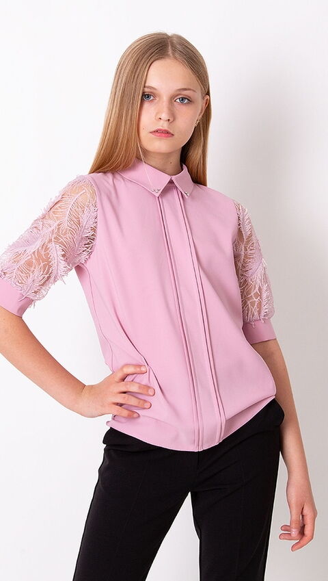 Блузка нарядная для девочки Mevis розовая 3285-04 - цена