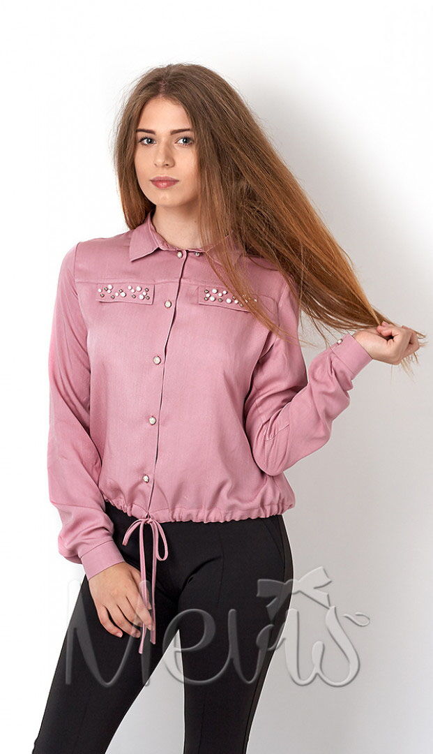 Блузка с длинным рукавом Mevis розовая 2939-04 - цена