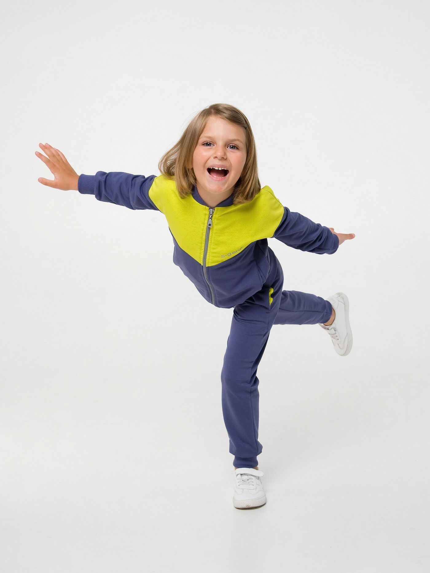 Спортивный костюм для девочки SMIL желто-синий 117282/117283 - фото