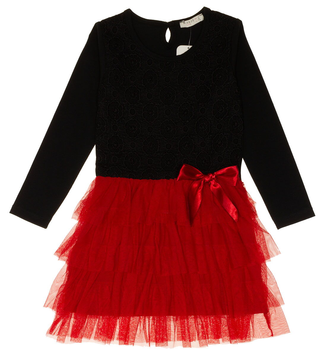 Трикотажное нарядное платье для девочки Breeze красное 13580 - цена