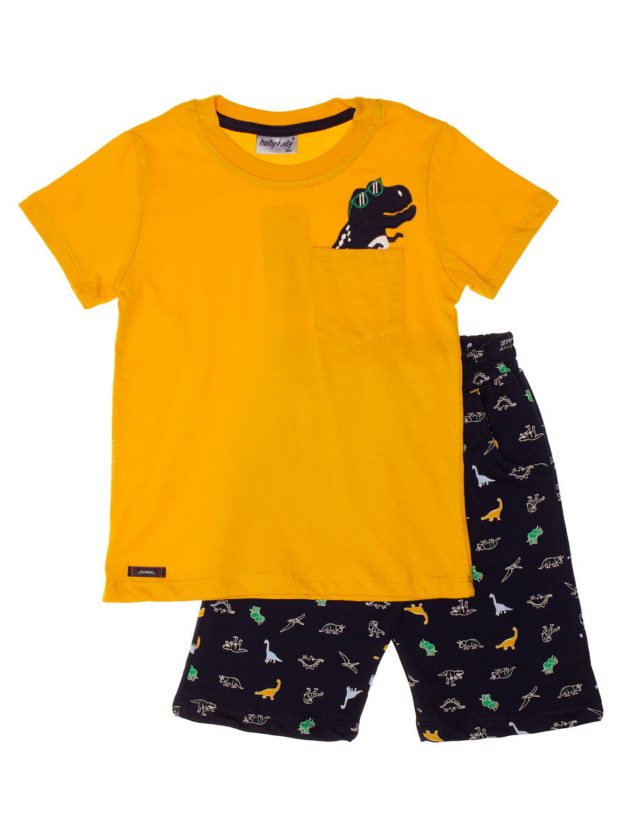 Комплект футболка и шорты для мальчика Hoity-toity желтый 0522 - цена