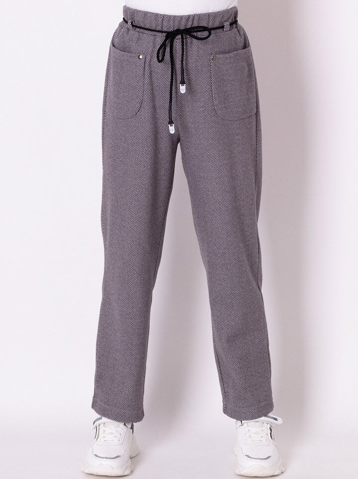 Трикотажные брюки для девочки Mevis серые 3586-02 - цена