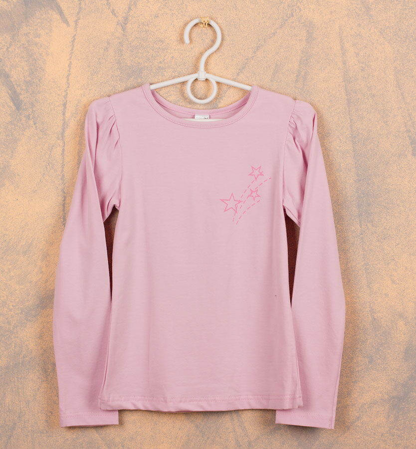 Блузка с длинным рукавом для девочки Valeri tex розовая 1541-55-042 - цена