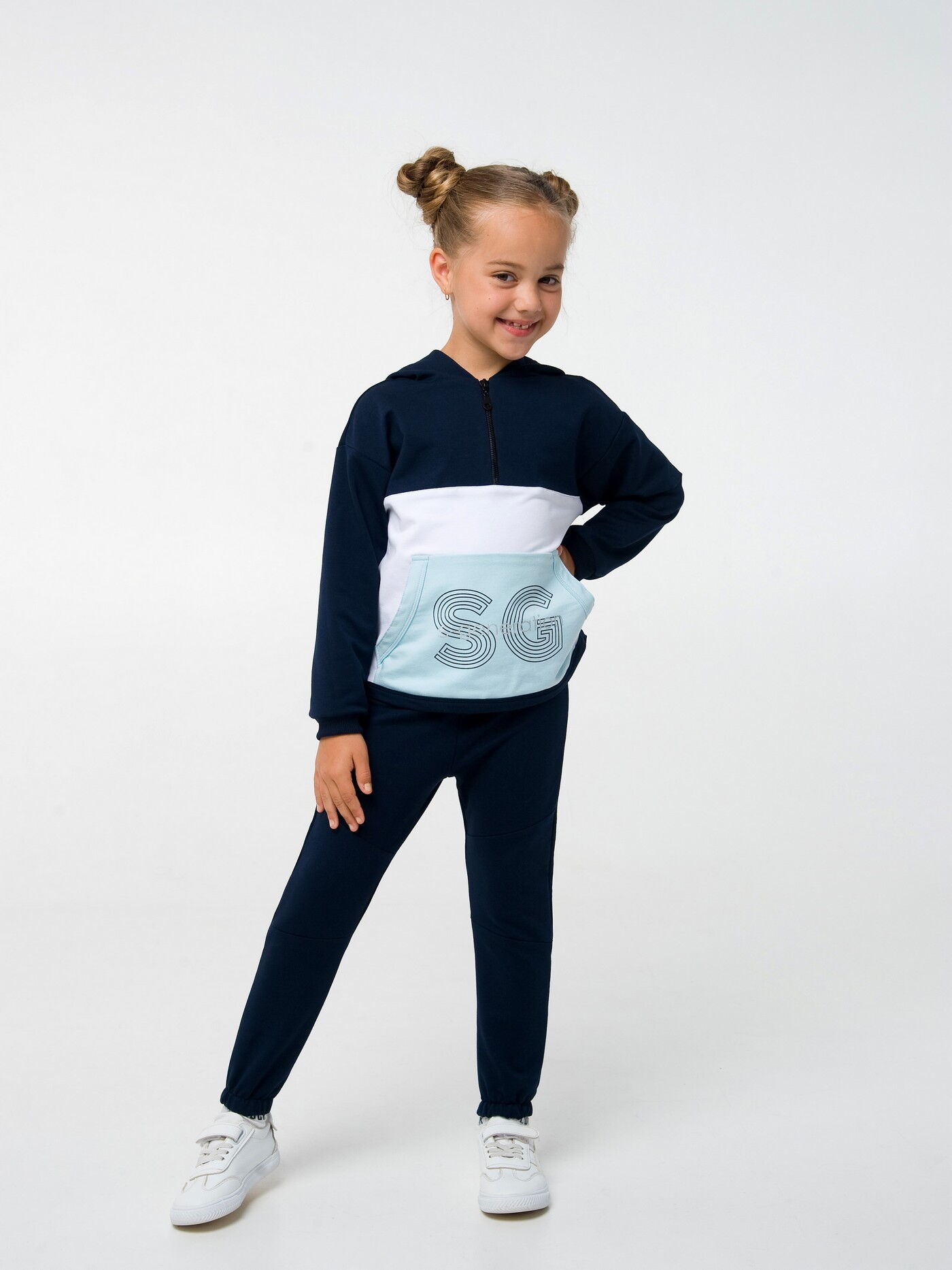 Спортивный костюм для девочки SMIL темно-синий 117286/117287/117300 - размеры
