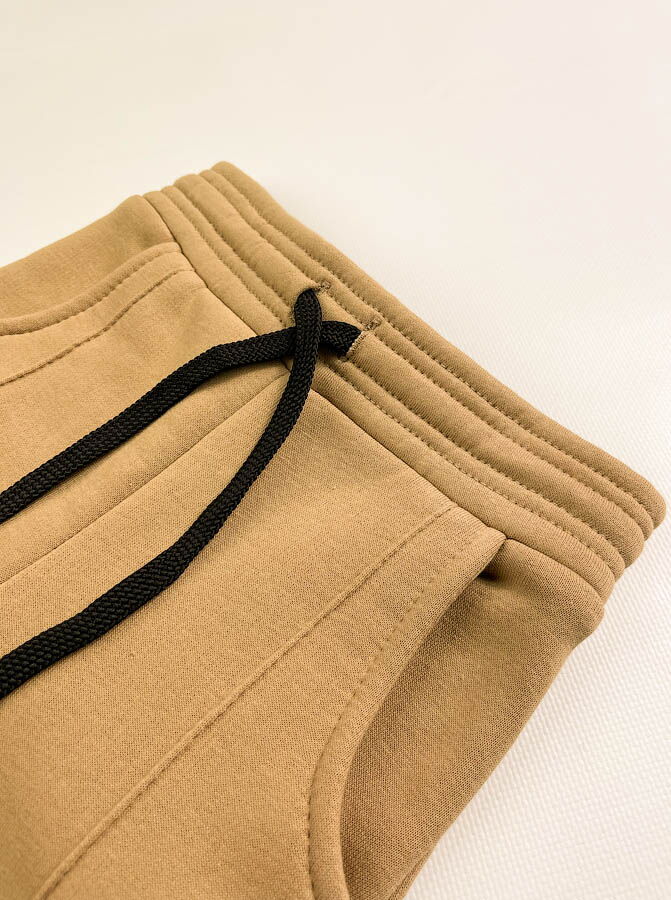Утепленные спортивные штаны для девочки JakPani бежевые 1502 - фото