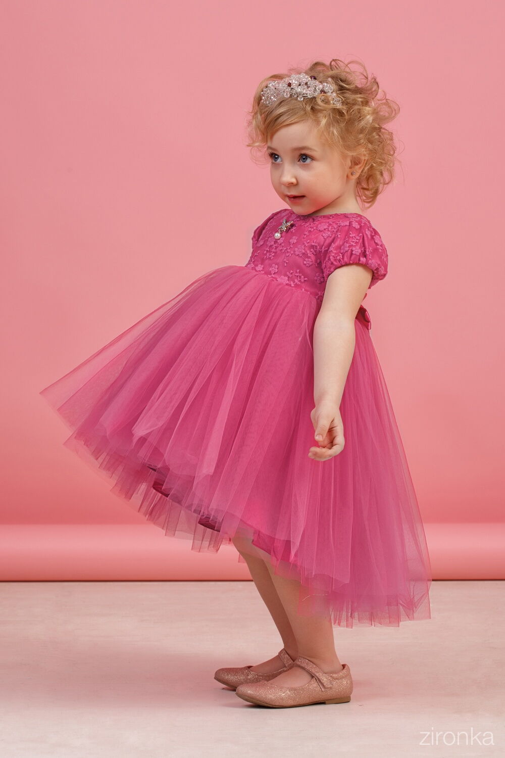 Нарядное платье для девочки Zironka ягодное 38-8006-3 - размеры