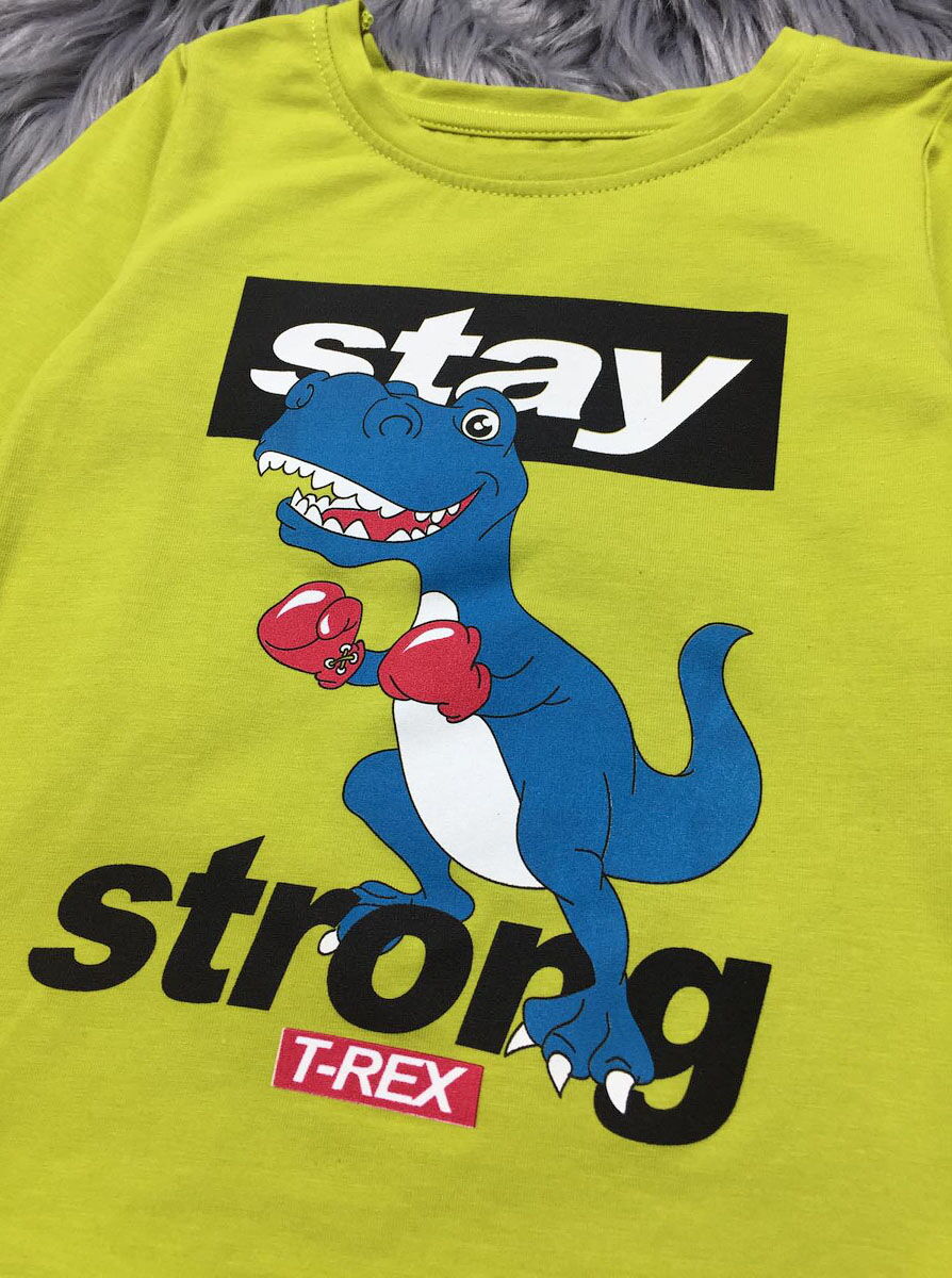 Реглан для мальчика Фламинго T-REX оливковый 186-416 - фото