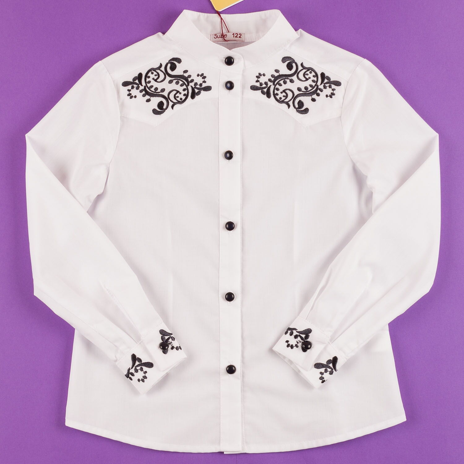 Блузка школьная с вышивкой SUZIE Мария белая СЧ-11713 - цена