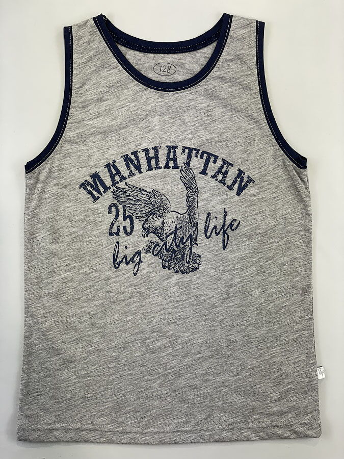 Майка для мальчика Фламинго серая 958-123 - цена