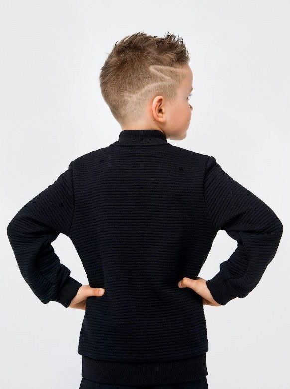 Пиджак бомбер трикотажный для мальчика SMIL черный 116463 - фото