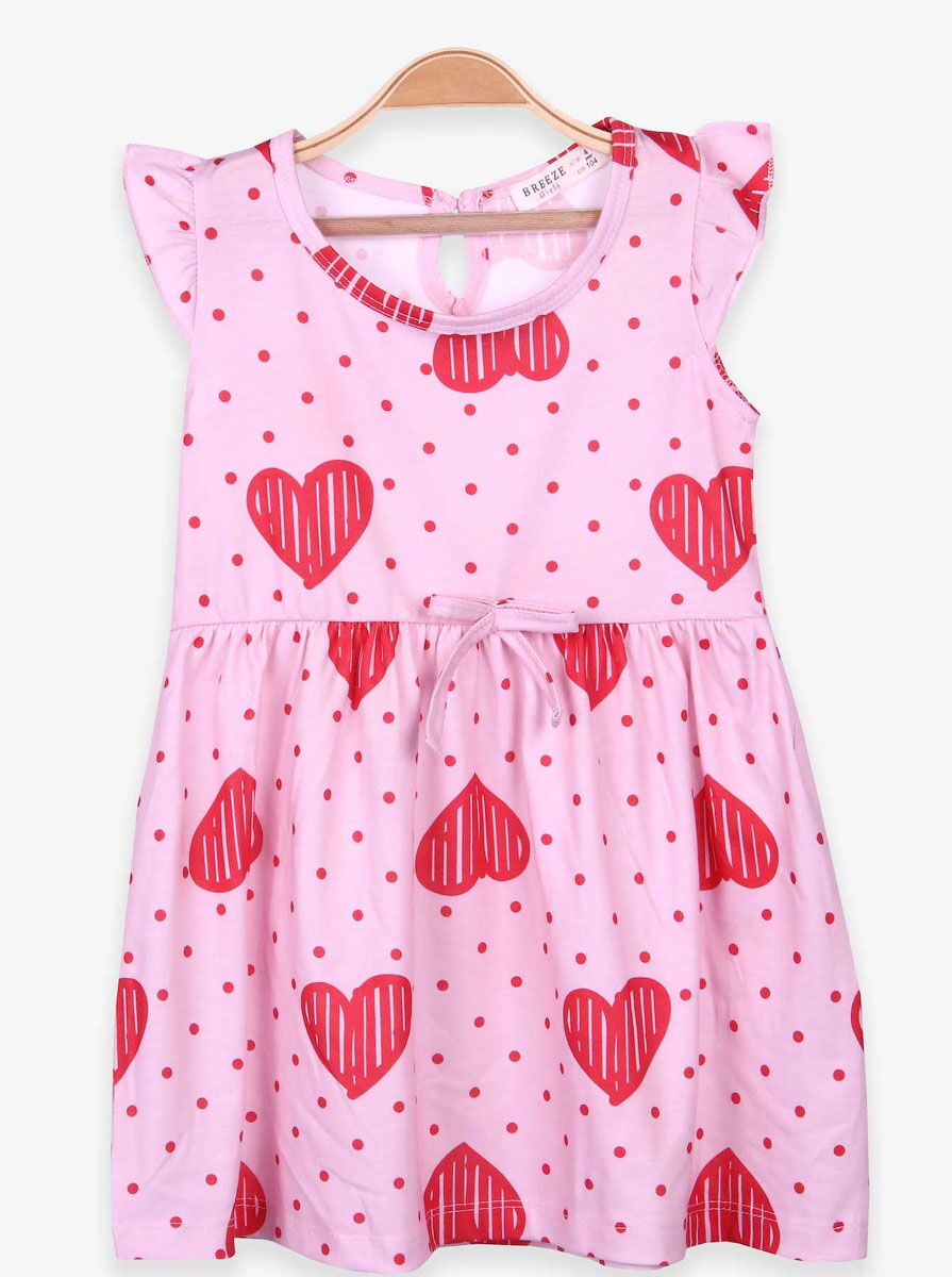 Платье для девочки Breeze Сердечки розовое 15905 - цена