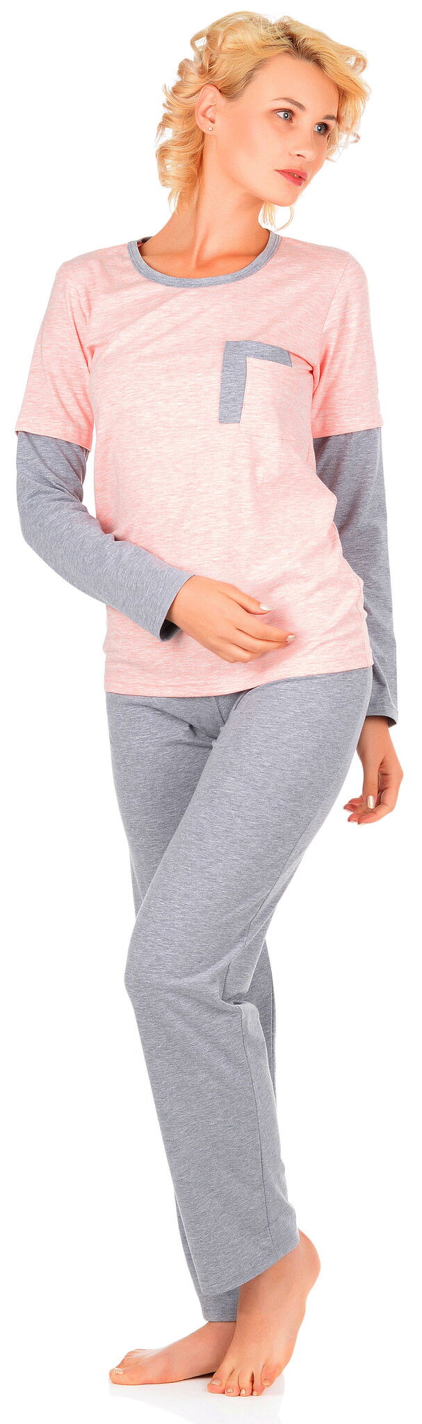 Комплект женский (кофта+штаны) BARWA персиковый 00156/142 - цена