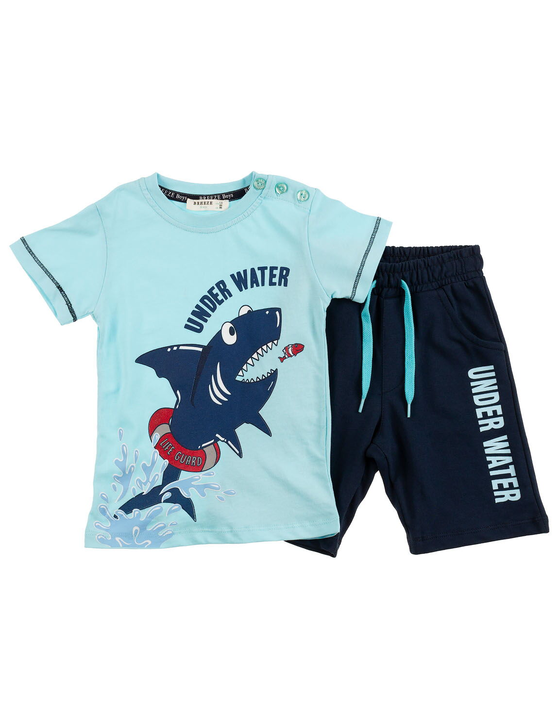 Комплект для мальчика (футболка+шорты) Breeze Акула голубой 12086 - цена