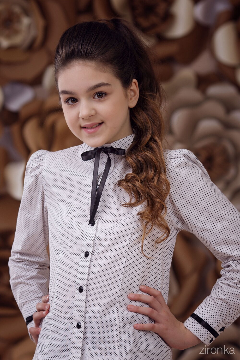 Блузка школьная  Zironka Classic белая 3514-2 - размеры