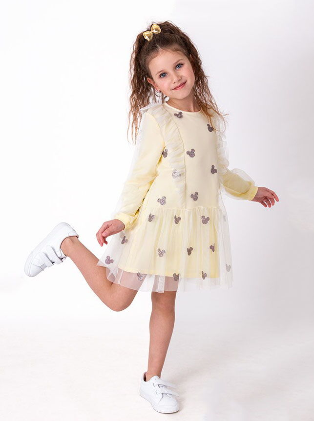 Нарядное платье для девочки Mevis Микки желтое 4054-04 - цена