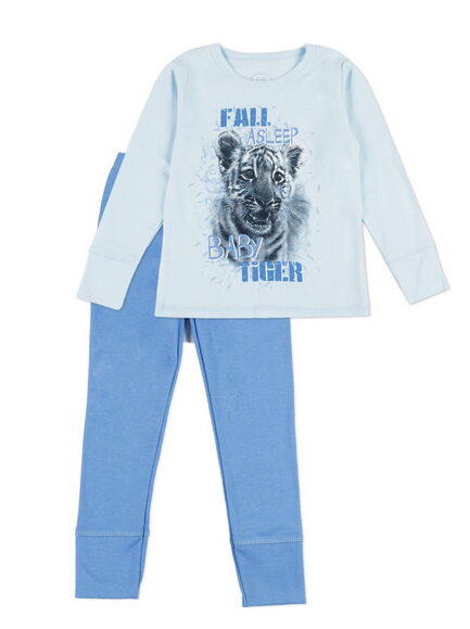 Пижама для мальчика Фламинго Тигр голубая 257-1005 - цена