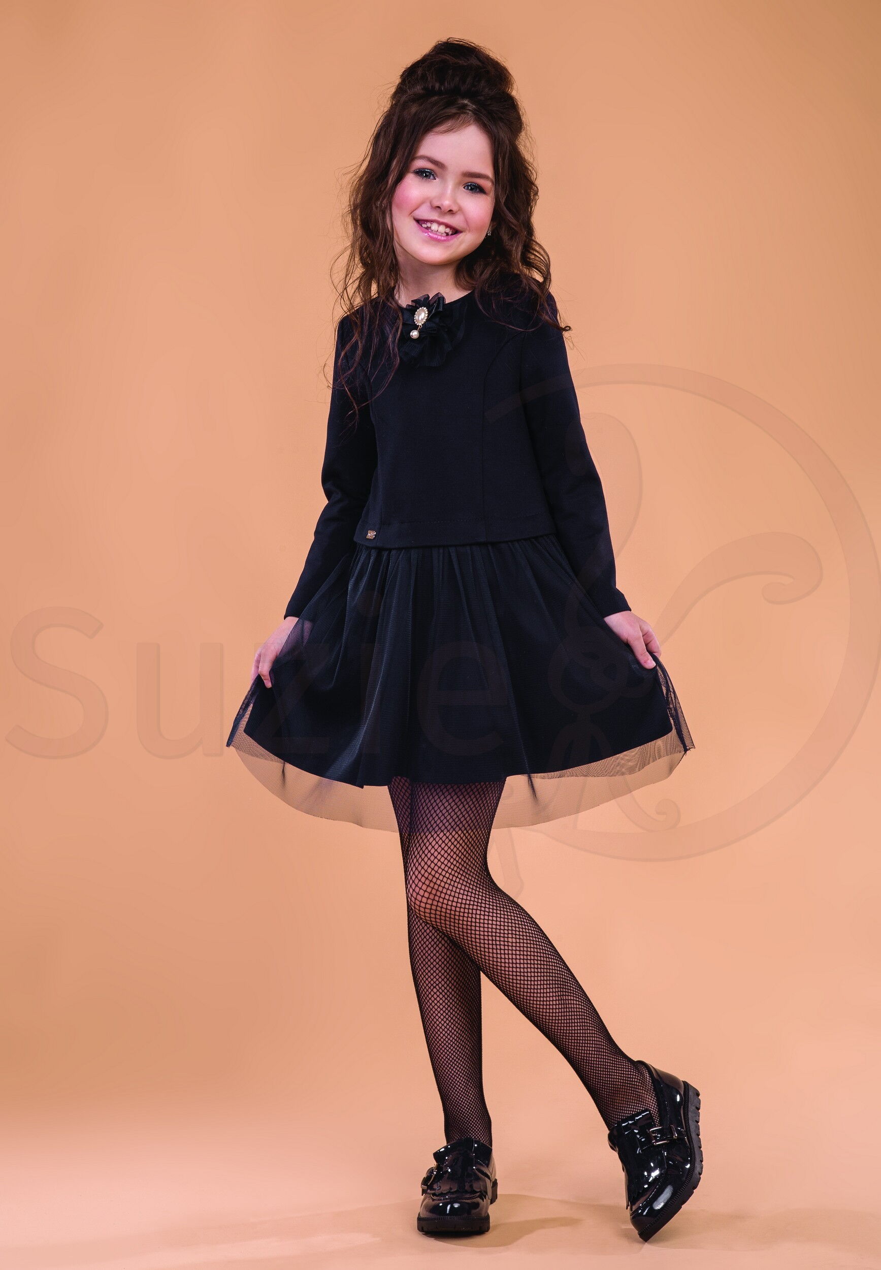 Платье школьное трикотажное SUZIE Беатрис синее ПЛ-69 - цена