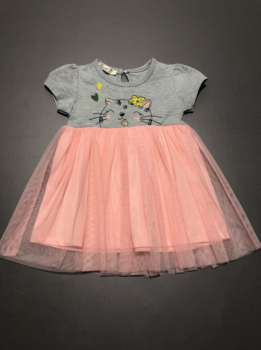 Платье для девочки Barmy Кошечка серое 0536 - фото