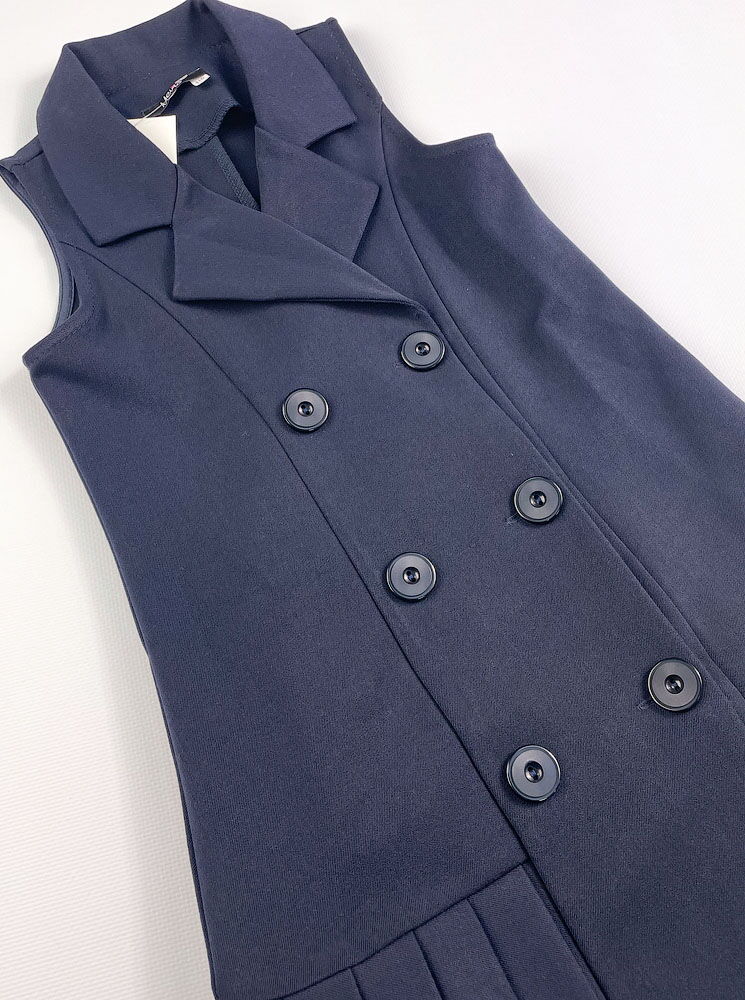 Школьный сарафан для девочки Mevis синий 3733-01 - картинка