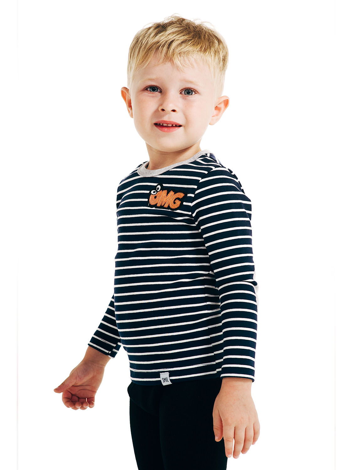 Реглан для мальчика SMIL OMG сине-белая полоска 114622 - фотография