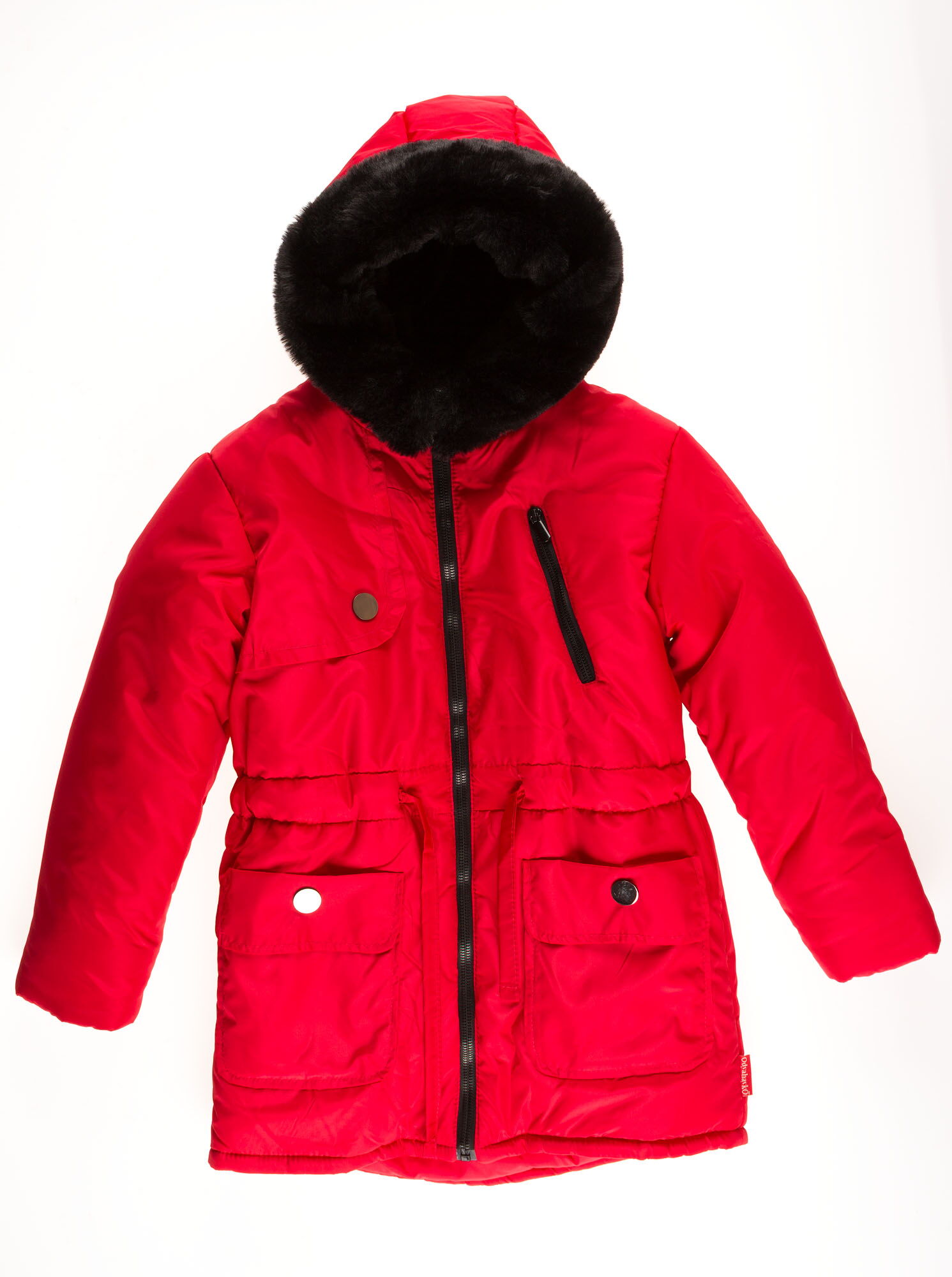 Куртка зимняя для девочки Одягайко красная 20026 - цена